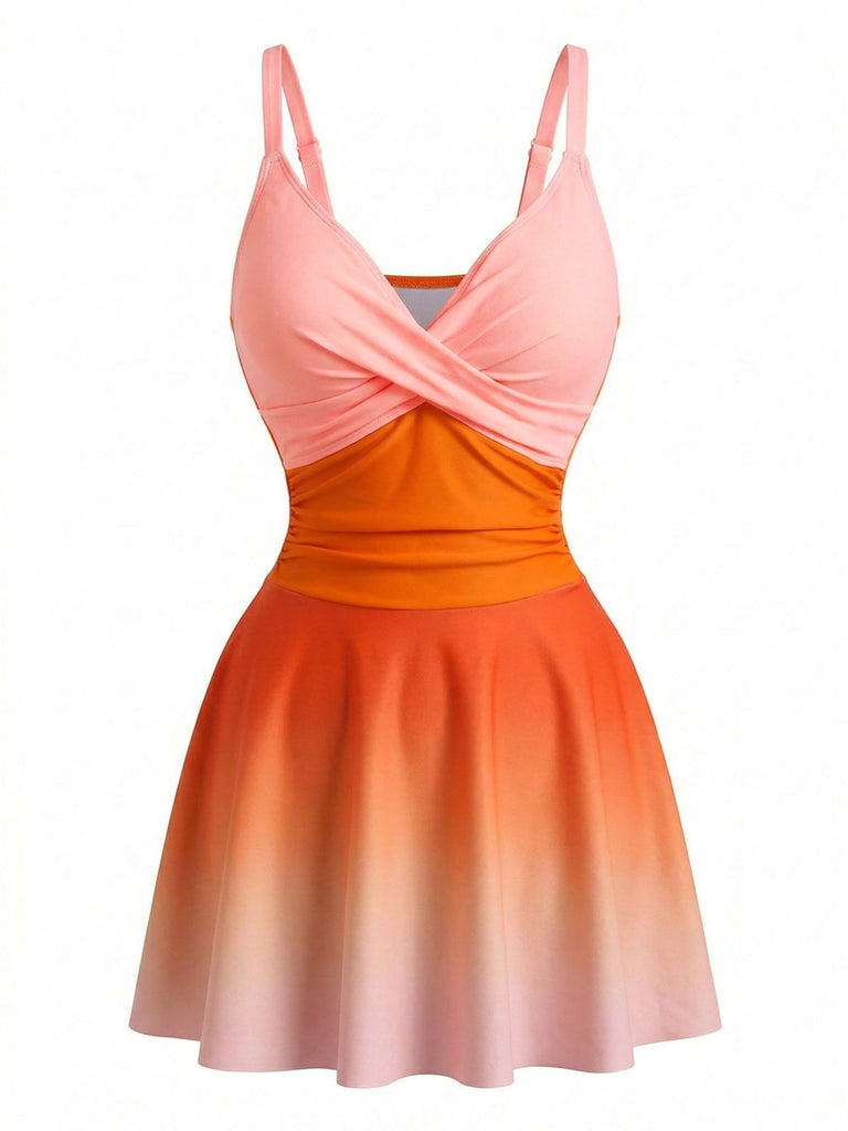 40er Badekleid mit Ombre und Gespiegelt