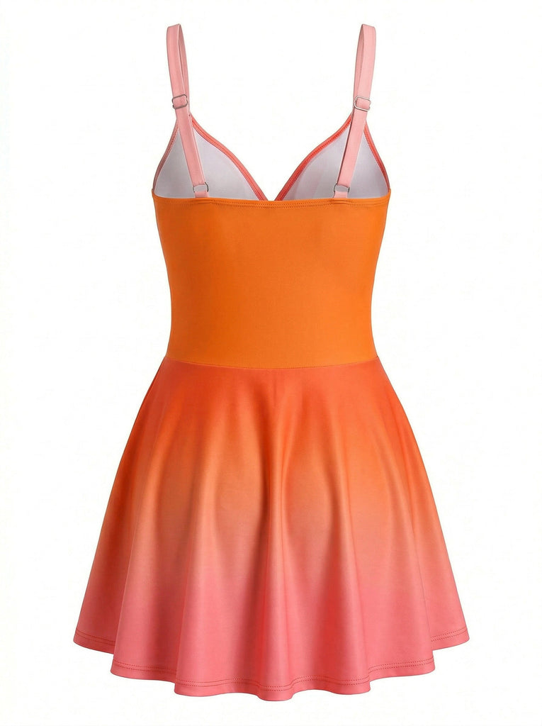 40er Badekleid mit Ombre und Gespiegelt