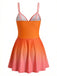 40er Badekleid mit Ombre und Gespiegelt