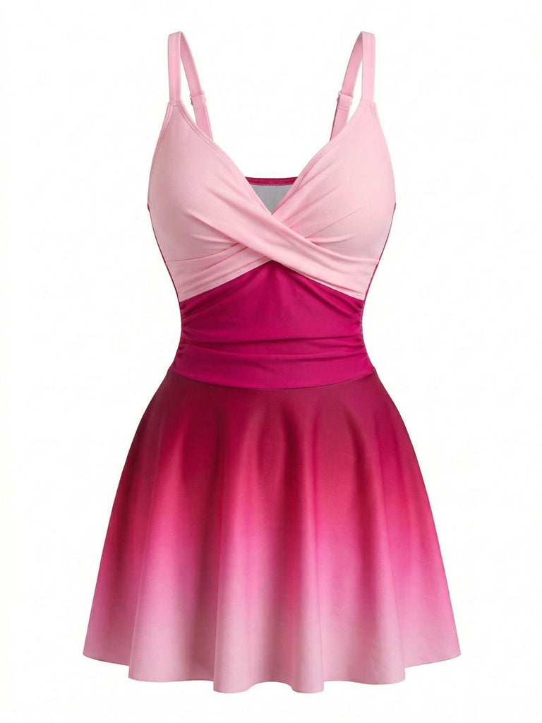 40er Badekleid mit Ombre und Gespiegelt