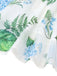 Blaues 50er Swingkleid mit Blumen-Print und V-Ausschnitt