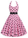[Vorverkauf] Rosa 50er Kleid mit Polka-Dots und Gürtel