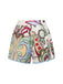 50er Trägerloser Top & Shorts mit Blumen und Botanisch