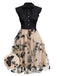 50er Tüllkleid mit Blumenstickerei und Schleifenkragen