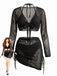 50er Bikini-Set & Shorts & Cover-Up mit Neckholder und Häkelarbeit