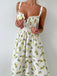 50er Kleid mit V-Ausschnitt und Hohe Taille
