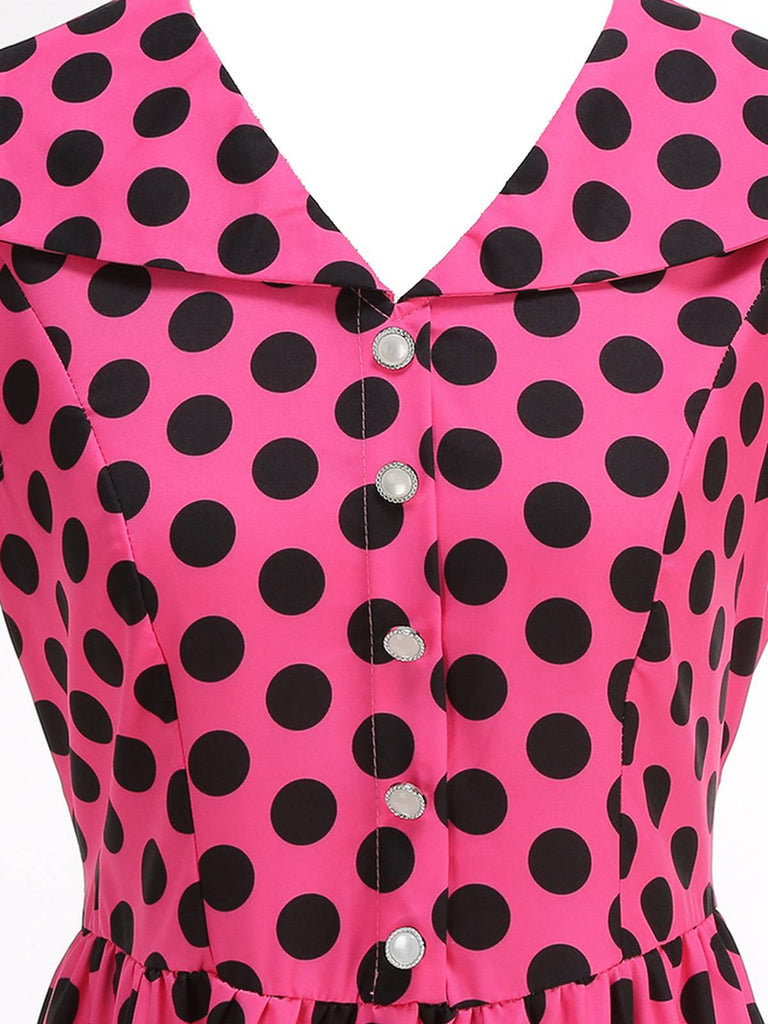 50er Swingkleid mit Kappärmel und Polka-Dots