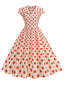 50er Swingkleid mit Kappärmel und Polka-Dots