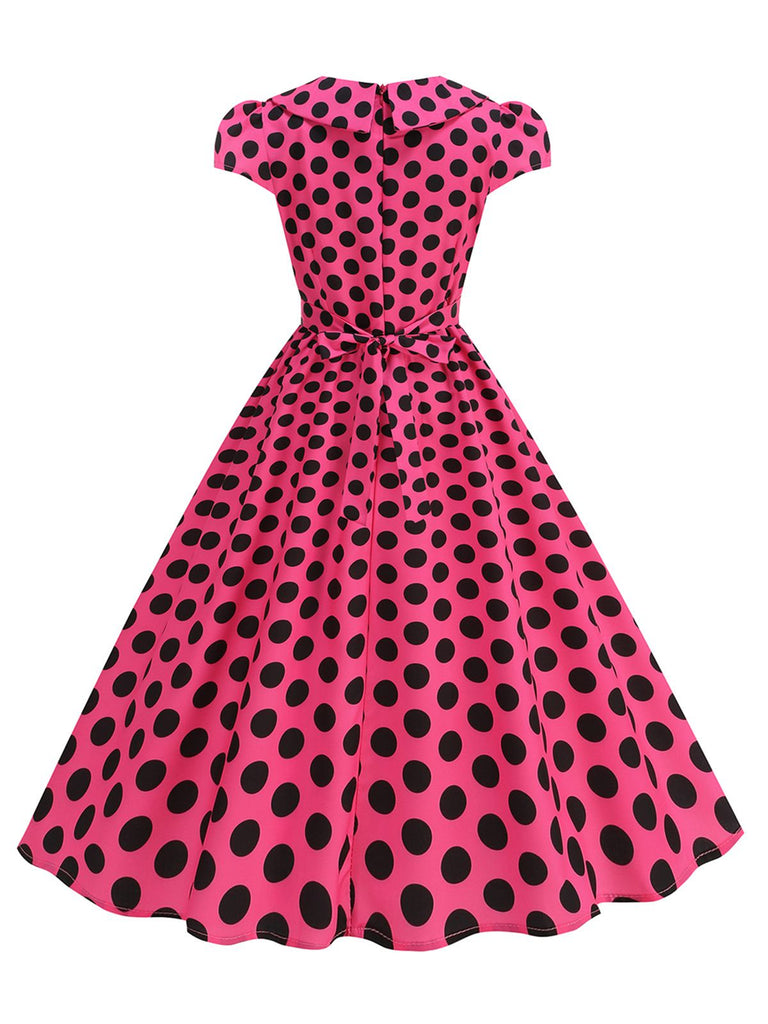 50er Swingkleid mit Kappärmel und Polka-Dots