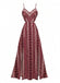 70er Boho Maxikleid mit Spaghettiträger