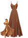70er Boho Maxikleid mit Spaghettiträger