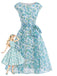 50er Swingkleid mit Bootskragen und Blumen