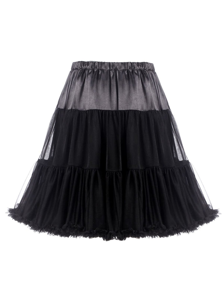 Schwarzer 50er Petticoat mit Rüschen