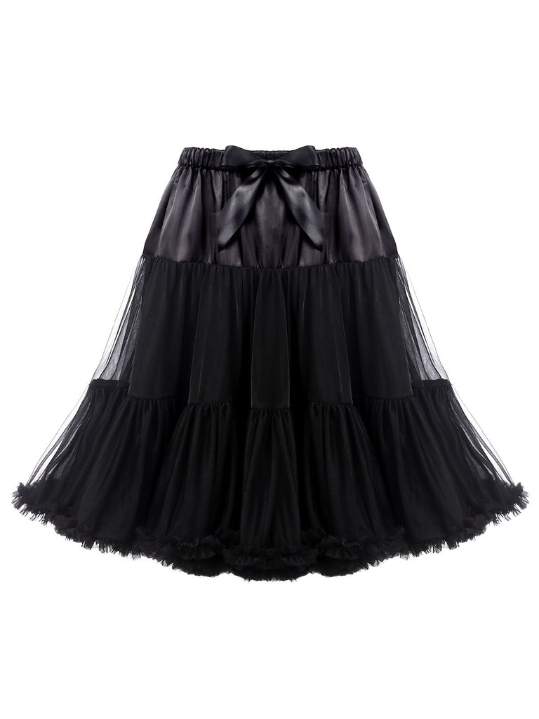 Schwarzer 50er Petticoat mit Rüschen