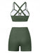 50er Bikini-Set & Shorts mit Criss-Cross und Raffung