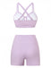 50er Bikini-Set & Shorts mit Criss-Cross und Raffung