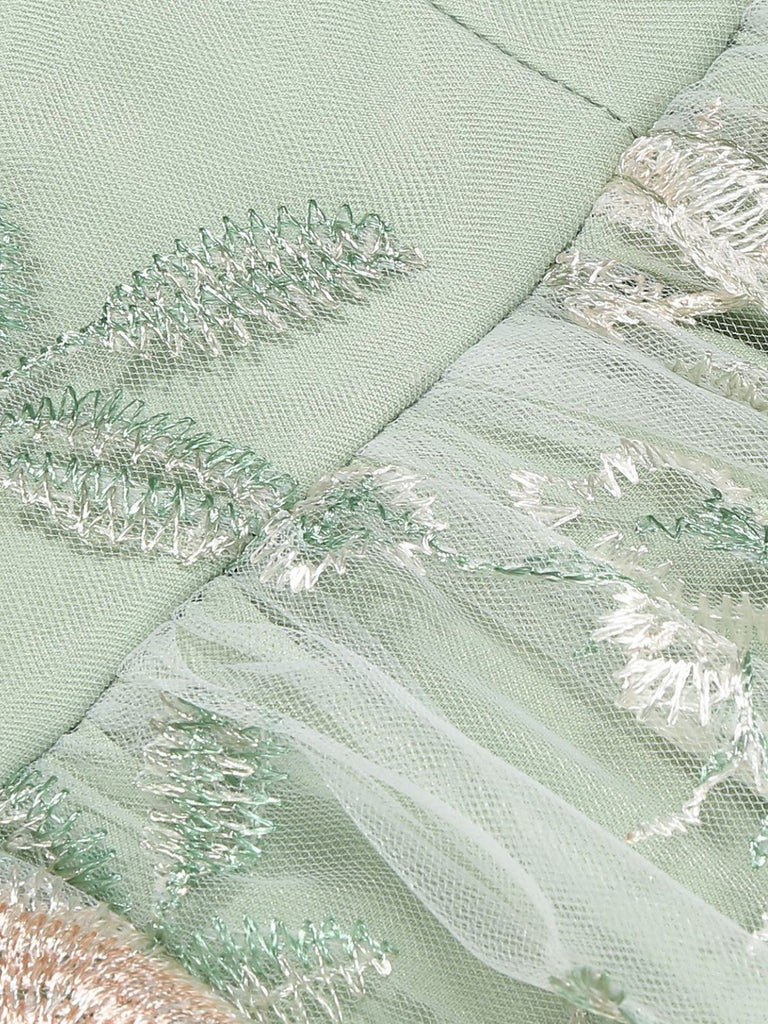 50er Kleid mit Blumen und Stickerei