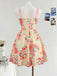 50er Vintage Swingkleid mit Blumen und Schnürung