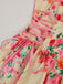 50er Vintage Swingkleid mit Blumen und Schnürung