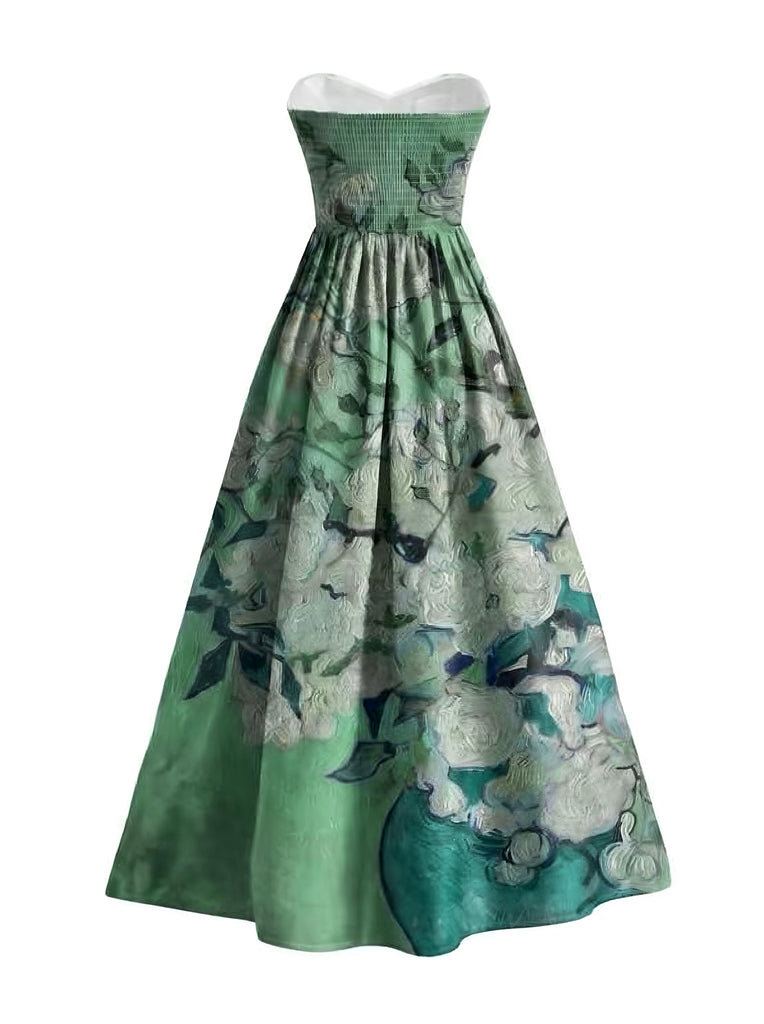 [Vorverkauf] 50er trägerloses Seerosenkleid mit Herzausschnitt