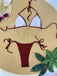 Goldes 60er Bikini-Set mit Triangle und gerippt