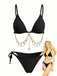 Goldes 60er Bikini-Set mit Triangle und gerippt