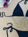 Goldes 60er Bikini-Set mit Triangle und gerippt