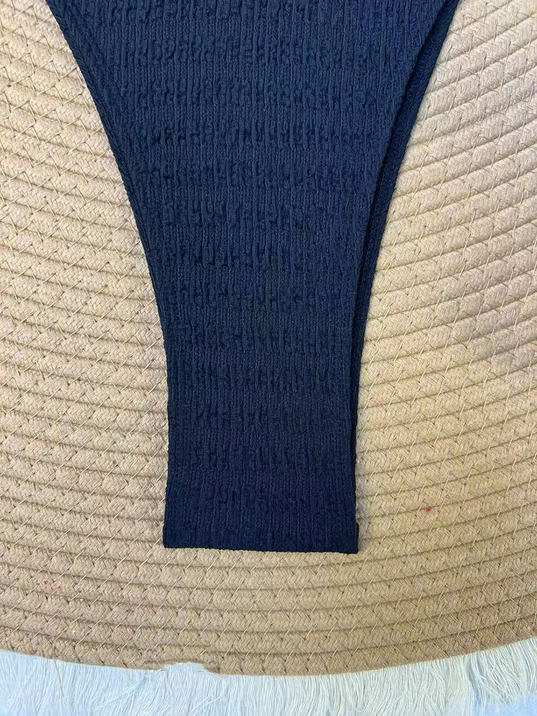 Goldes 60er Bikini-Set mit Triangle und gerippt