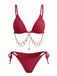 Goldes 60er Bikini-Set mit Triangle und gerippt