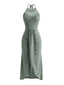 60er Kleid mit Neckholder und Häkelarbeit