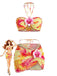 2PCS 1960er Blumen Drucken Halfter Bikini-Set & Figurbetont Abdeckung Up