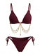 60er Bikini-Set mit Goldkette und gerippt