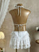 Schwarz 1960er Rüschen Halter Bikini Set & Blumen Spitze Cover-Up