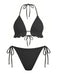 2PCS 1960er Uni Halfter Spitze Bikini-Set & Rüschen Abdeckung Up