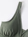 60er Netz-Tankini-Set mit V-Ausschnitt und gerafft