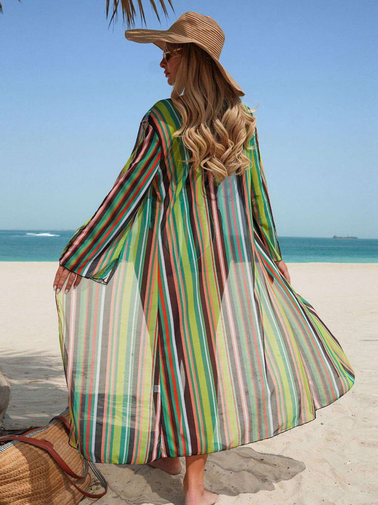 60er Bikini-Set & Shorts & Cover-Up mit Schnürung und Streifen