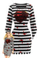 70er Halloween Sträflingskleid mit Blut-Print und Streifen