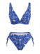 70er Bohemian Tankini-Set mit Ditsy-Blumen und V-Ausschnitt