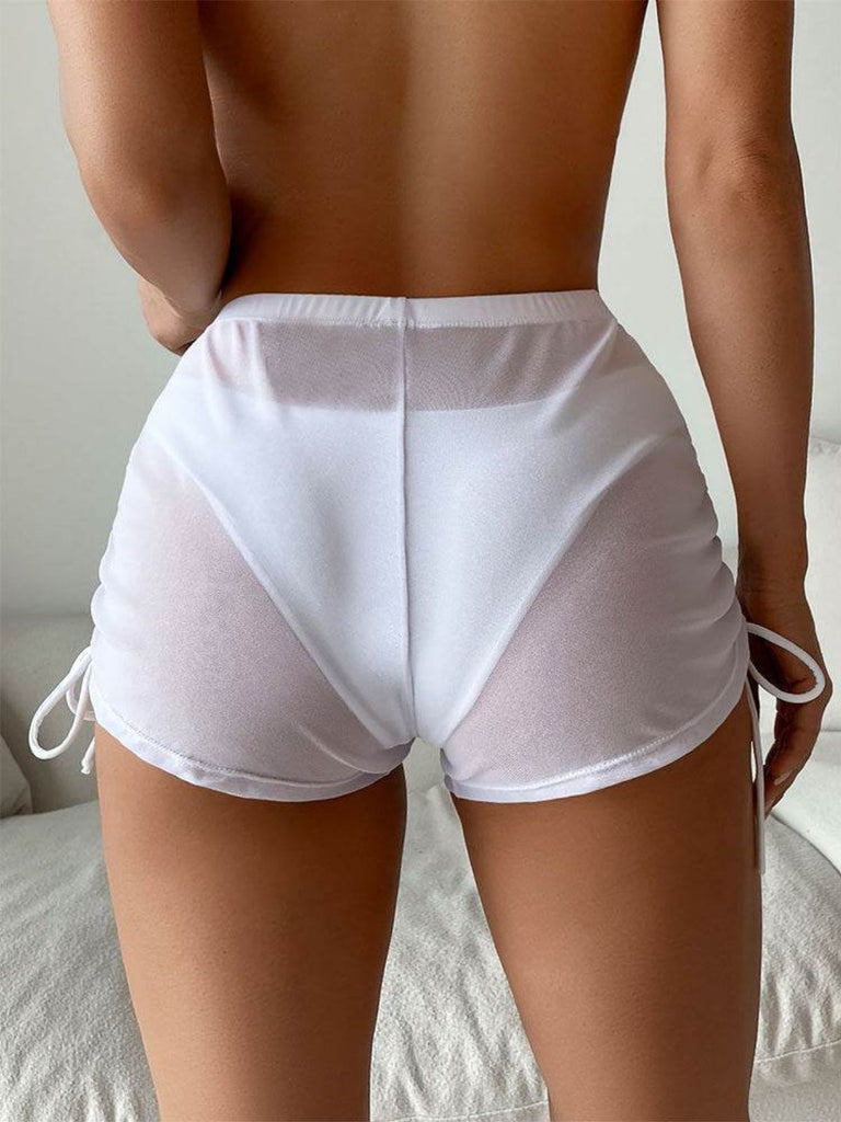 70er Netz-Shorts & Cover-Up mit Chiffon