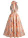 70er Kleid mit Stehkragen und Neckholder