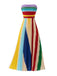 Braunes 70er trägerloses Maxikleid mit Plissee und Ombre