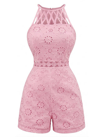 70er Romper mit Neckholder und Blumen
