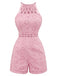 70er Romper mit Neckholder und Blumen