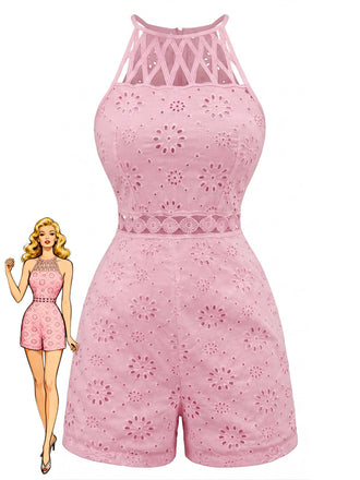 70er Romper mit Neckholder und Blumen