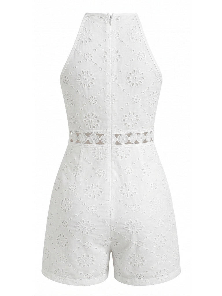 70er Romper mit Neckholder und Blumen
