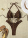 80er Bikini-Set & Shorts mit Neckholder und Schnürung