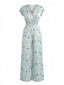 70er Boho-Jumpsuit mit Blumen-Print und Kappärmeln