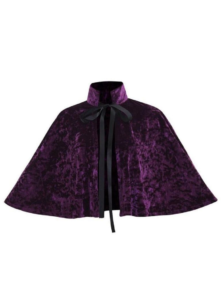 1930er Samt Mittelalterlich Schnürung Halloween Cape