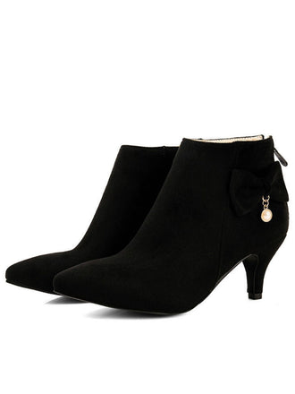 Stilettoabsatz Wildleder Spitze High Heels