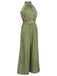 [Vorverkauf] Grün 1930er Polka Dot Gürtel Jumpsuit